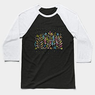 Embroidered foliage Baseball T-Shirt